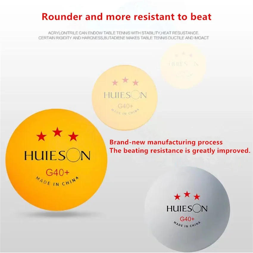 Description Picture 5 of item100Pcs Huieson 3 Star Ping Pong Balls ABS+ Material Professional Table Tennis Balls TTF Standard Table Tennis For Competition