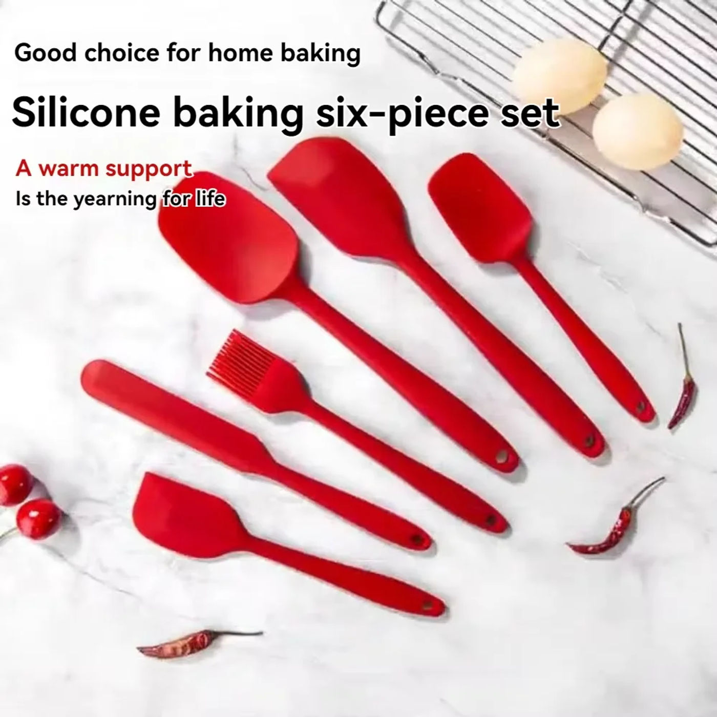 Description Picture 4 of item6pcs Kitchen Bakehouse Cream Spatula Bbq Brush Set Silicone Kitchenware Cake Spatula Baking Set Tools