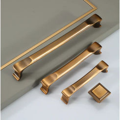Vintage Furniture Handles and Knobs Modern Bronze Cabinet Handle Kitchen Cupboard Door Knob Bedroom Wardrobe Pulls S/96/128mm
