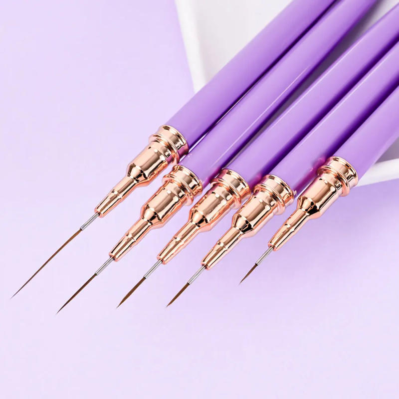 Description Picture 3 of item4/8/12/20/25mm Super-Long Nail Art Liner Brushes Set 5Pcs/set Mixed French Line Fine Drawing Pen DIY Manicure Painting Brushes