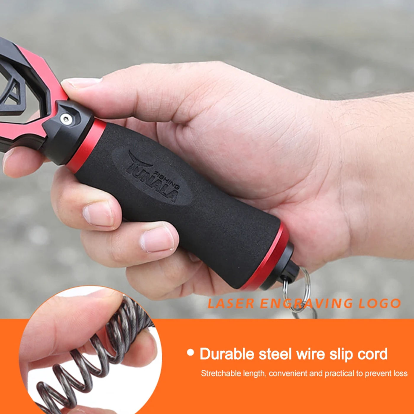 Description Picture 5 of itemMultifunctional Fish Grip Fish Lip Gripper Aluminum Alloy Fishing Pliers One Hand Operation Anti Slip for Fishing Lovers