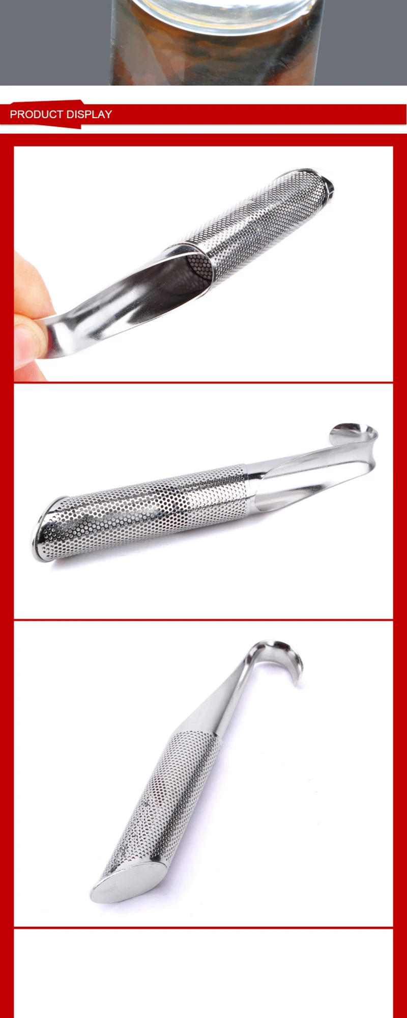 Description Picture 6 of itemKitchen Accessories New Tea Strainer Amazing Stainless Steel Infuser Pipe Design Touch Feel Holder Tool Tea Spoon Infuser Filter