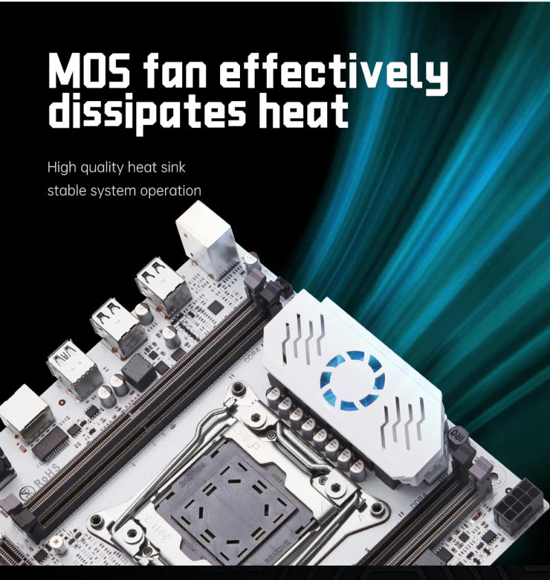 Description Picture 5 of itemQIYIDA X99 motherboard D4 LGA 2011 3 with M.2 slot Support X99 C612chip DDR4 Memory SATA3.0 USB3.0 PCI16X