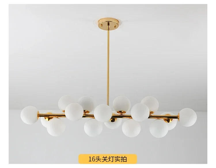 Description Picture 6 of itemNordic Long Glass Ceiling Chandelier for Table Dining Room Kitchen Island Bar Design Pendant Lamp Home Decor Lusters Luminaires