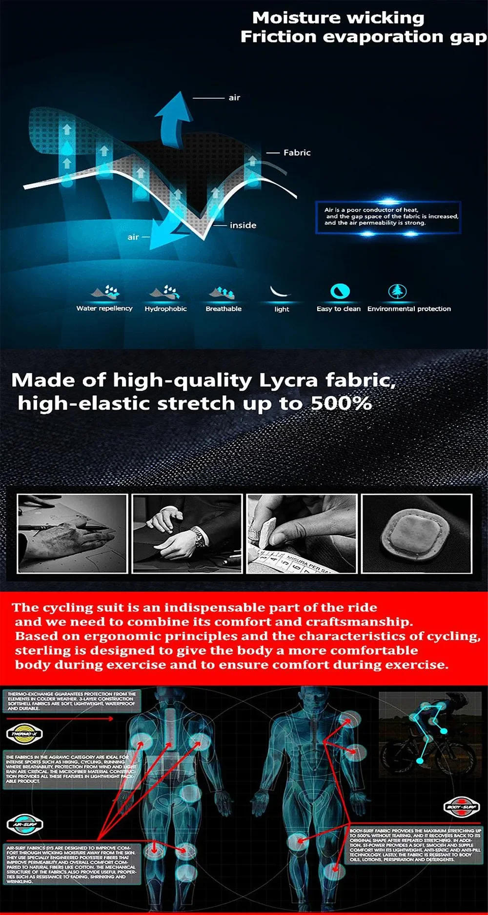 Description Picture 4 of item2025 GCN Team Cycling Jersey Set Summer Breathable Road Bicycle Suit Riding Uniform Bike MTB Clothing PRO Sports Cycling Kits