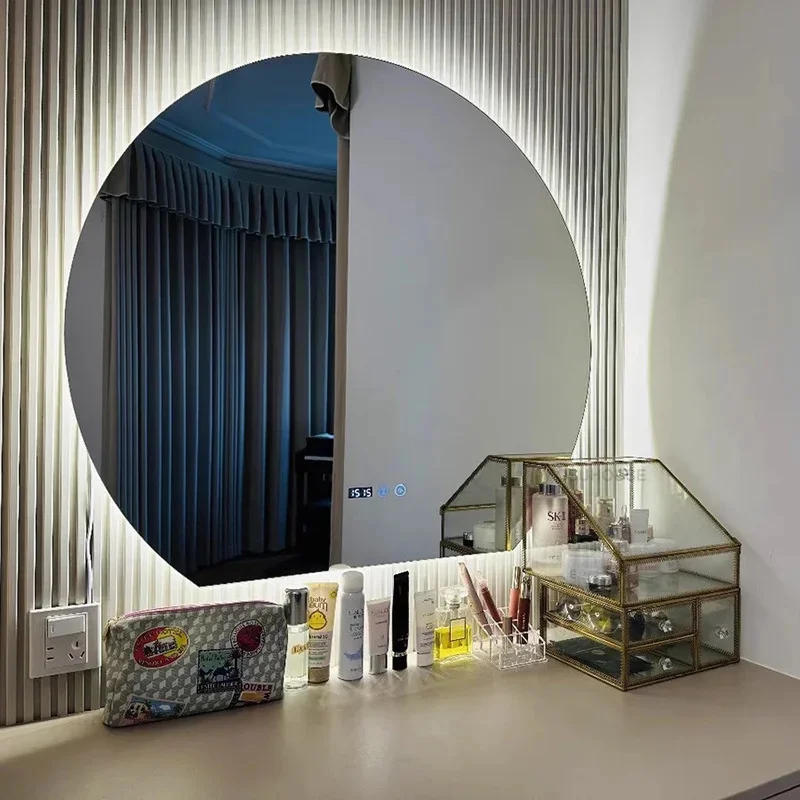 Description Picture 5 of itemNordic Semicircular Smart Bathroom Mirrors Home Touch Screen Bath Mirrors with LED Light Minimalist Vanity Mirror for Bathroom