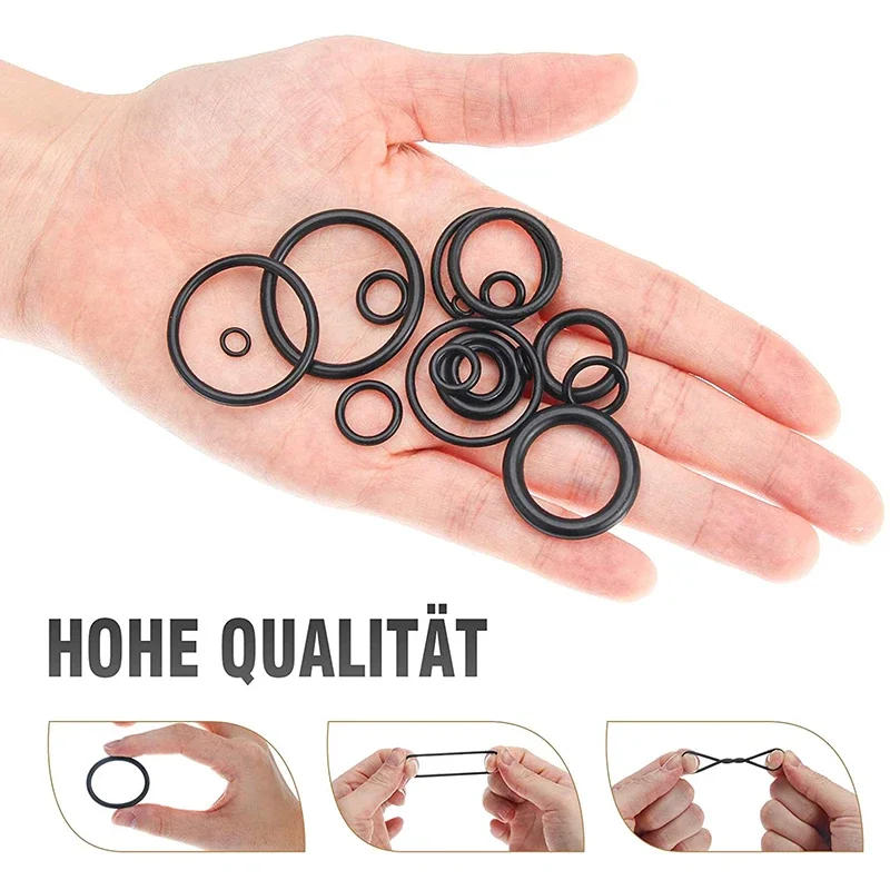 Description Picture 3 of item225PCS Rubber O Ring Oil Resistance O-Ring Washer Gasket Seals Watertightness Assortment Different Size With Plastic Box Kit Set