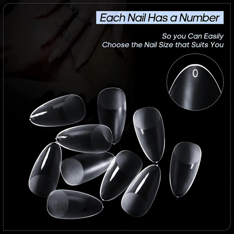 Description Picture 6 of item240pcs Almond False Nail Tips Full Half Cover Nails Frosted Matt Stiletto Short Fake Nail Extension For Salon