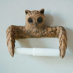 Owl Shape Roll Paper Holder Tissue Dispenser Creative Toilet Paper Holder Stand Wall Mounted No Punch Bathroom Accessories