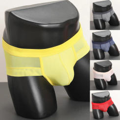 Men'S Triangle Pants Sexy Low Waisted Fun Quick Drying Ultra Thin Summer Mesh Soft Fabric Underwear Japanese Man Underwear