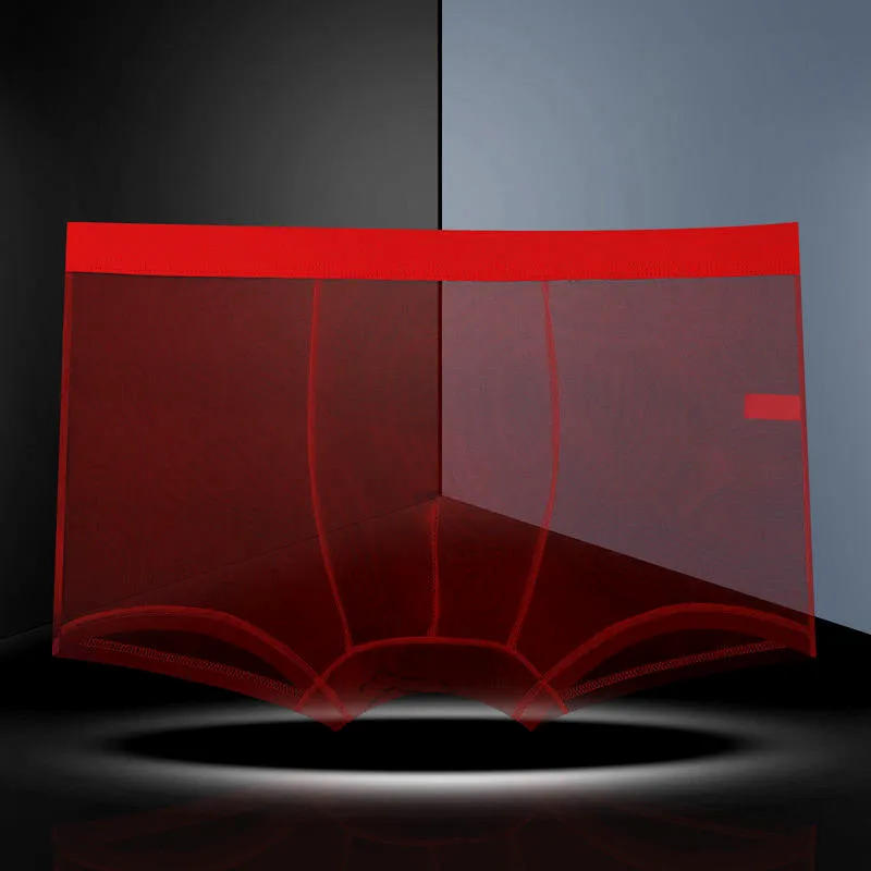 Description Picture 2 of itemSexy Full Transparent Men's Ice Silk Underwear Ultra-thin Breathable Boxer Trunk Large Size Seamless Shorts