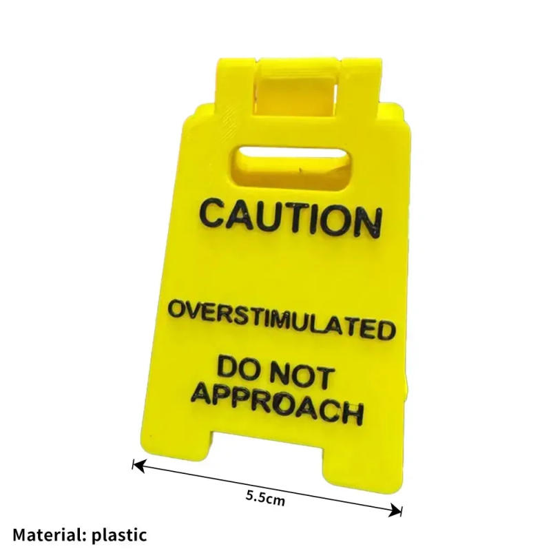 Description Picture 2 of itemDesk Sign "Caution Overstimulated, Do Not Approach" - Humorous Office Decor, Unisex Gift For Coworkers, Versatile Room Decor