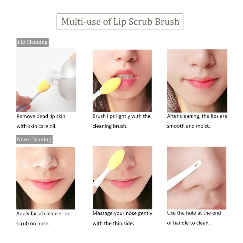 Description Picture 5 of item100 Pieces Lip Scrub Brushes Double Sided Silicone Exfoliating Lip Brush Soft Silicone Face Lips Cleaning Tool