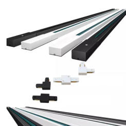 Black/white 0.5M 1M Led Track Rail 220V Aluminum Led Track Light Rails Straight/L Shape Connectors for Track Rail Spotlight