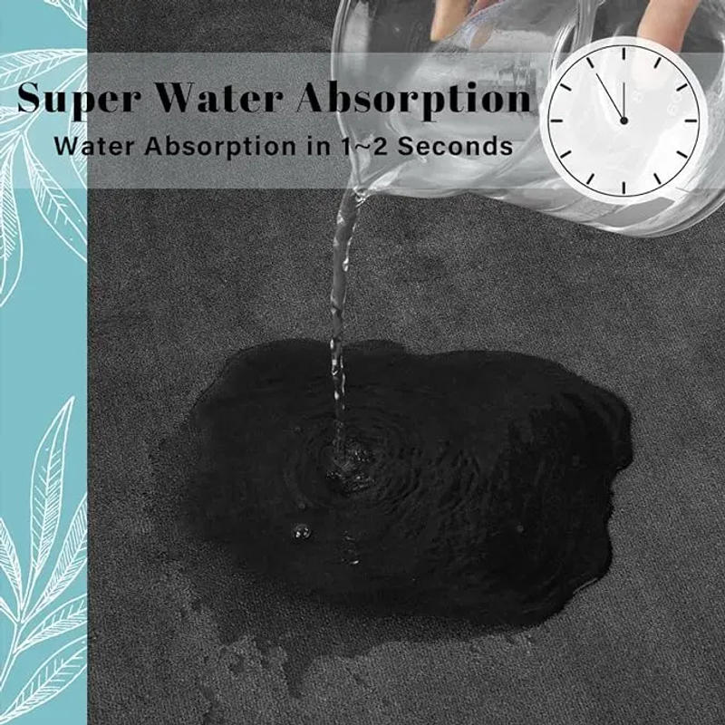 Description Picture 5 of itemSolid Color Coral Velvet Floor Mat Bathroom Bathroom Doorway Absorbent Non-slip Thickened Cozy Carpet