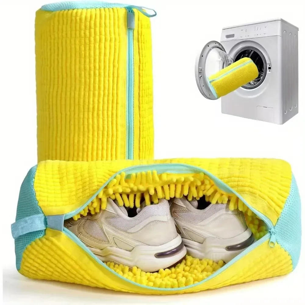 Description Picture 2 of item2/1PCS Shoe Washing Bag Washing Machine Laundry Bags with Zipper Closure Shoes Cleaning Bags Shoes Laundry Fluffy Fibers Sneaker
