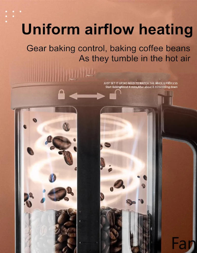 Description Picture 5 of item300g Coffee Bean Roaster Adjustable Temperature Small Commercial Timer Automatic Cooling 110-220V Kitchen Coffee Bean Roasters