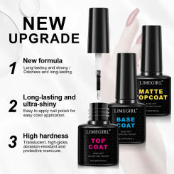 3Pcs/Kit Nail Art Soak Off Top Base Coat Gloss Matte for Nails UV Gel Polish Dry Solidify Brighten Multi Functional Manicure Set