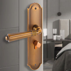 Retro Indoor Silent Door Lock Solid Wood Door Lock American European Style Bedroom Simple Handle Door Lock Silent Lock Body