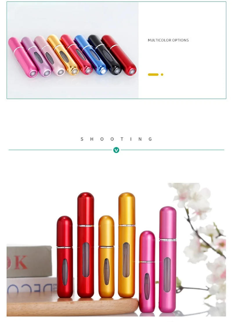 Description Picture 4 of item8/5ml Perfume Atomizer Portable Liquid Container For Cosmetics Traveling Mini Aluminum Spray Alcochol Empty Refillable Bottle