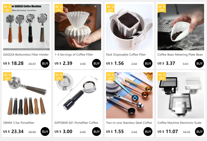 Description Picture 2 of item58MM 3 Ear Portafilter Bottomless Filter for Barsetto Coffee Machine Stainless Steel Stand Wood Bottomless Handle Accessories