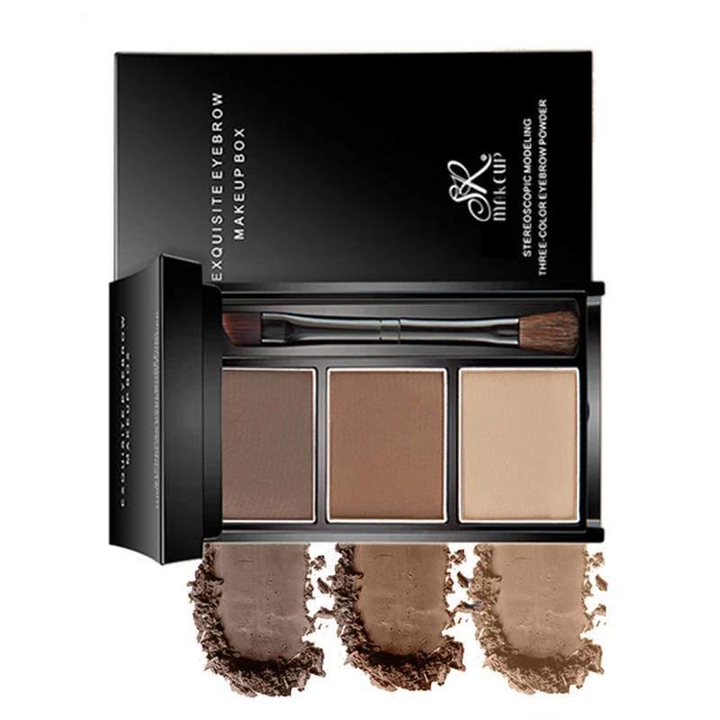 Description Picture 4 of itemLasting Eyebrow Powder Waterproof Brow Powder Tint Enhancers Pigment Natrual Eyebrow Shadow Palette with Brush Makeup Cosmetic