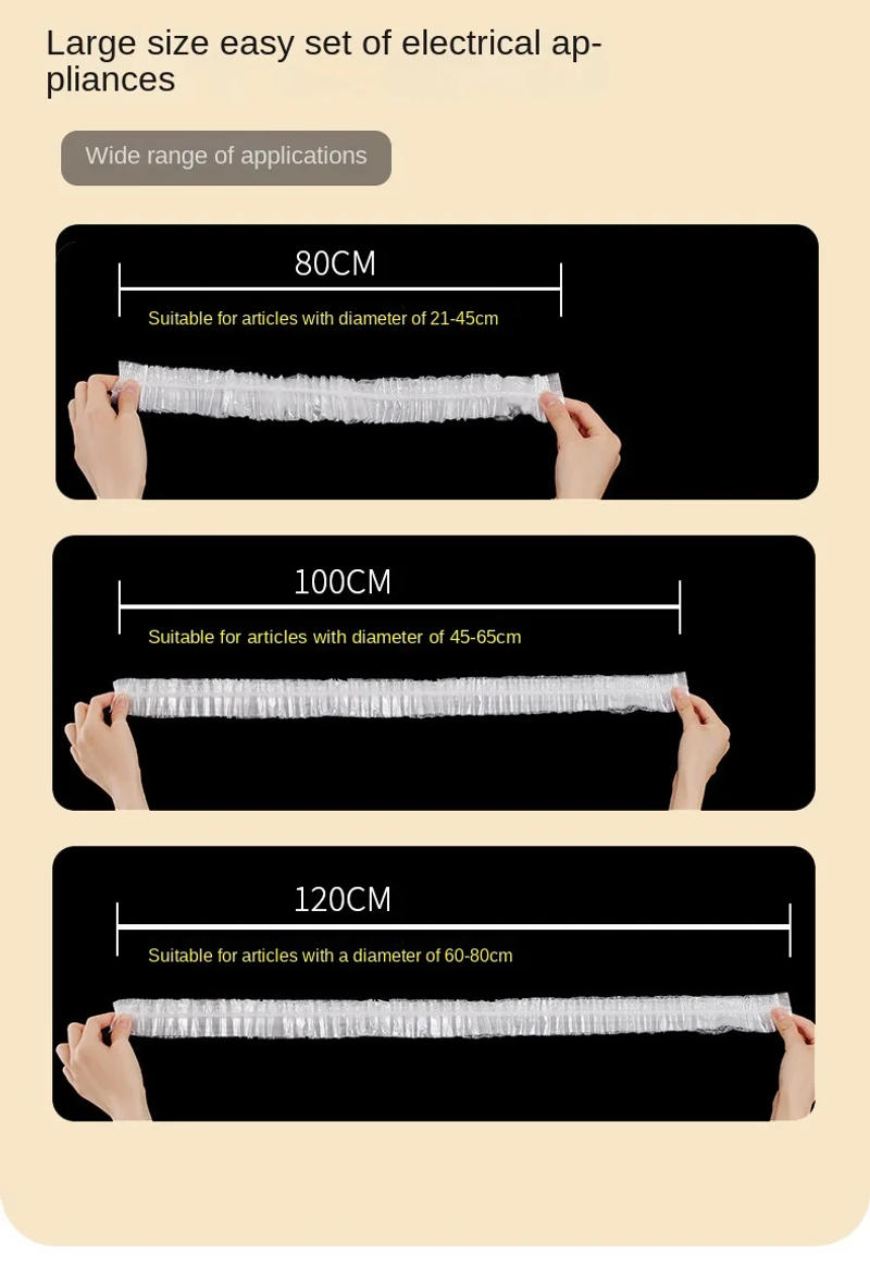 Description Picture 5 of item3636 Disposable Dust Cover Household Appliances Extra Large Thickened Fan Rice Cooker Microwave Oven Universal Transparent Cover