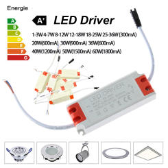 1-3W 4-7W 8-12W 12-18W 18-25W 25-36W 50W 60W Power Supply 85-265V LED Driver Adapter Transformer 300-1800mA For Ceiling Downligh
