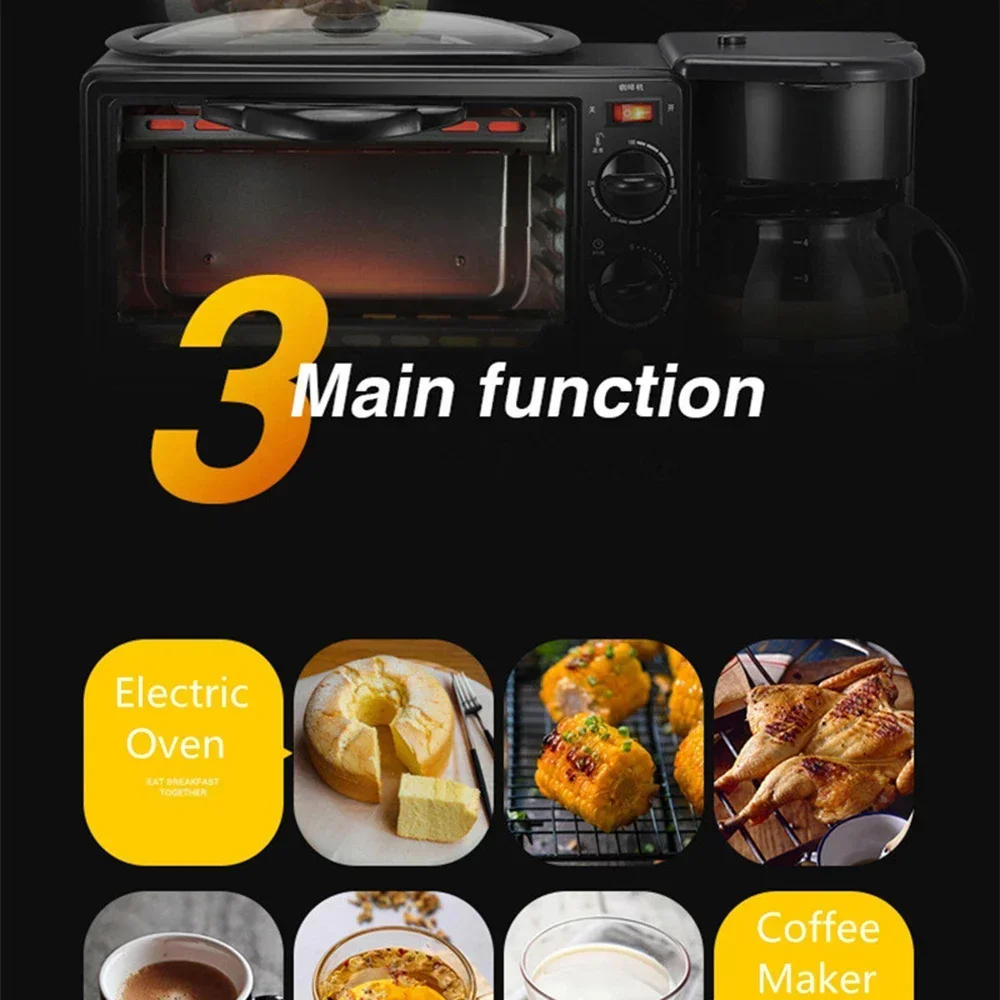Description Picture 5 of item3 In 1 Breakfast  Machine  Bread Toaster Electric Oven Kitchen Oven Kitchen Appliances