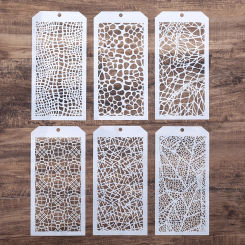 6 PCS DIY Craft Poppy Tropical Leaf Stencil for DIY Scrapbooking Stamping Album Crafts Decorative Paper Cards