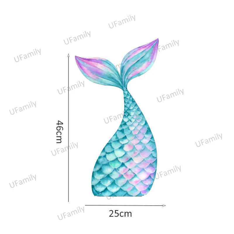 Description Picture 6 of item45/60/91cm Ocean Animal Cardboards Blue Shell Mermaid Tail Theme Party KT Board for Baby Shower 1st Birthday Party Backdrop