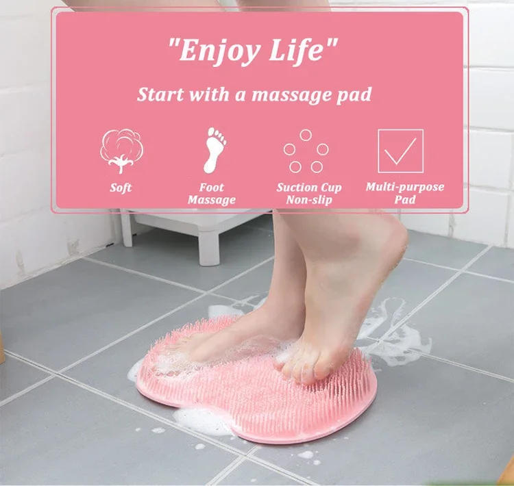 Description Picture 4 of itemSilicone Rub Back Brush Bathroom Non-slip Wash Foot with Sucker Bath Massage Foot Exfoliating Brush Pad Bath Brush Foot Scrubber