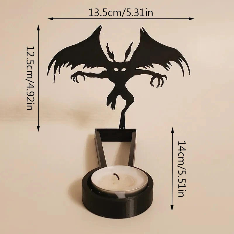 Description Picture 3 of itemHalloween Candle Holder Funny Metal Shadow Stand Candlestick Atmosphere Creative Scary Candle Stands Holder For Party Decor