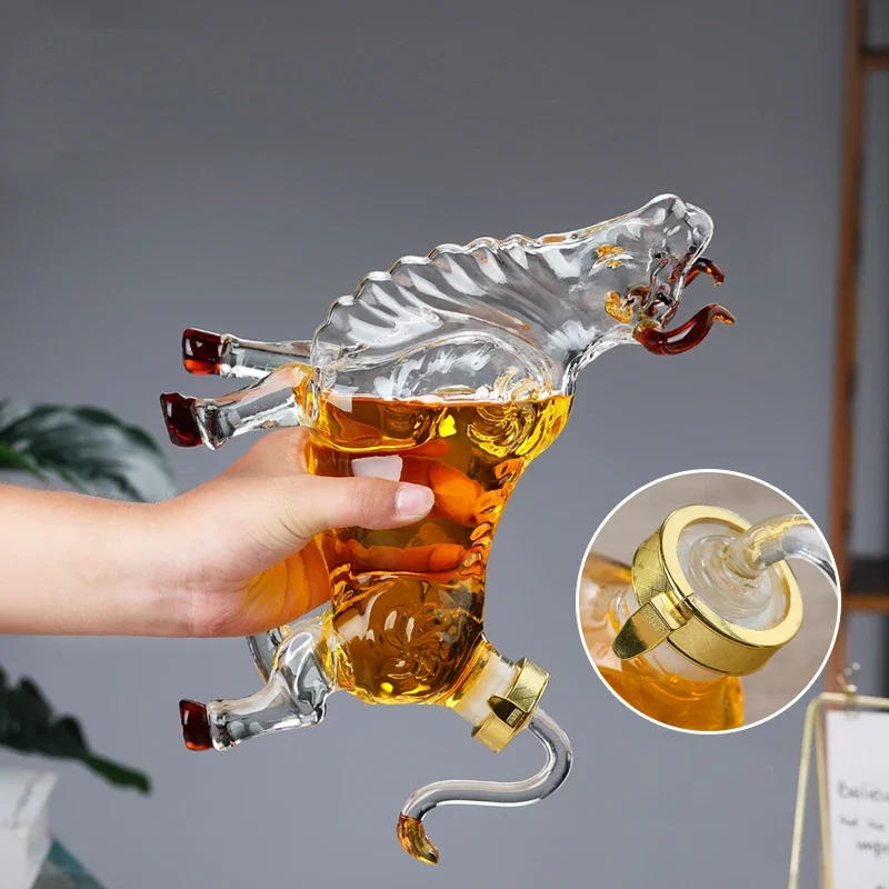 Description Picture 6 of itemCow Shaped Style Home Bar Whiskey Decanter for Liquor Bourbon Wine Bottle 250ML-1000ML Bars Barrel