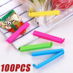 50/100PCS Food Bag Clips Food Bag Sealing Clips Multicolored Reusable Plastic Bag Clips for Food Storage packets Freezer Bags