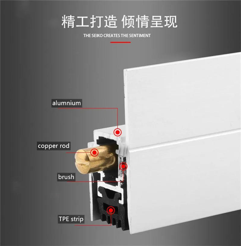 Description Picture 5 of itemCustom Automatic Door Seals Hotel Home Wooden Door Bottom Sweep Seal Strip Aluminium Holder + Rubber Hotel Residential Silver