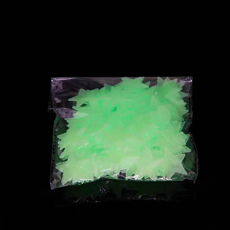 Description Picture 3 of item100pcs/set  Pvc Stars Glow Stickers Luminous in Dark Night Wall Art 3D Home Decals for Kids Room Ceiling Switch Decoration