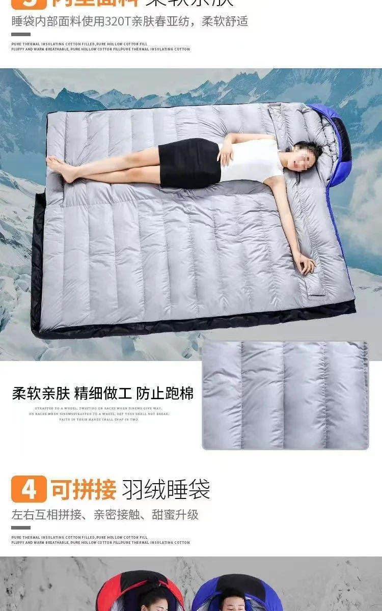 Description Picture 6 of itemWhite Goose Down Sleeping Bag for Tourism Hiking Camping Emergency Sleeping Bag Trekking Supplies Sleeping Bag Nature Hike