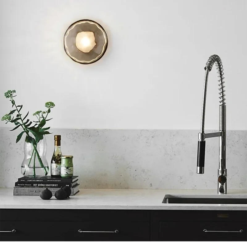 Description Picture 6 of itemGlass Led Wall Mounted Lamp for Bedroom Bedside Hotel Living Room Hallway Bathroom Decoration Sconce Light Background Modern