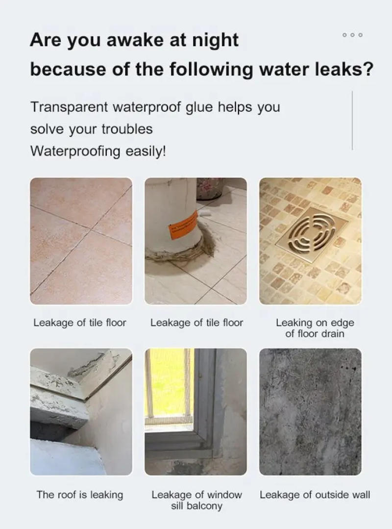 Description Picture 5 of itemTransparent waterproof Glue Water Proofing Sealant Paint Invisible Adhesive Repair roof wall cracks