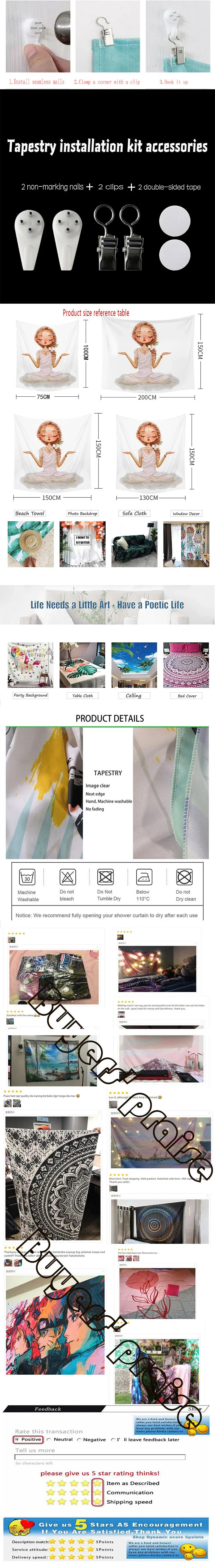 Description Picture 2 of itemChristmas Decoration Pattern Living Room Bedroom Home Wall Tapestry