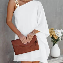 Women's 's Casual Dresses Off-The-Shoulder One Strap Sloping Shoulder Printed Midi Dress Work Dresses 2024