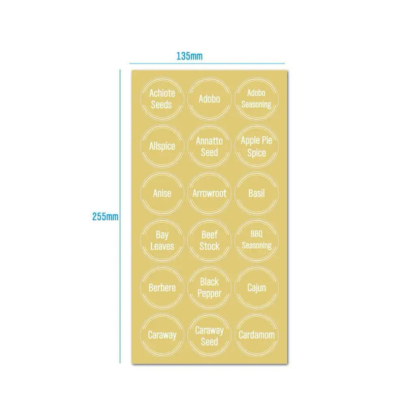 Description Picture 4 of item144pcs Kitchen Label Ingredients Spice Label Creative Transparent Waterproof Spice Label Sticker Food Room Sticker