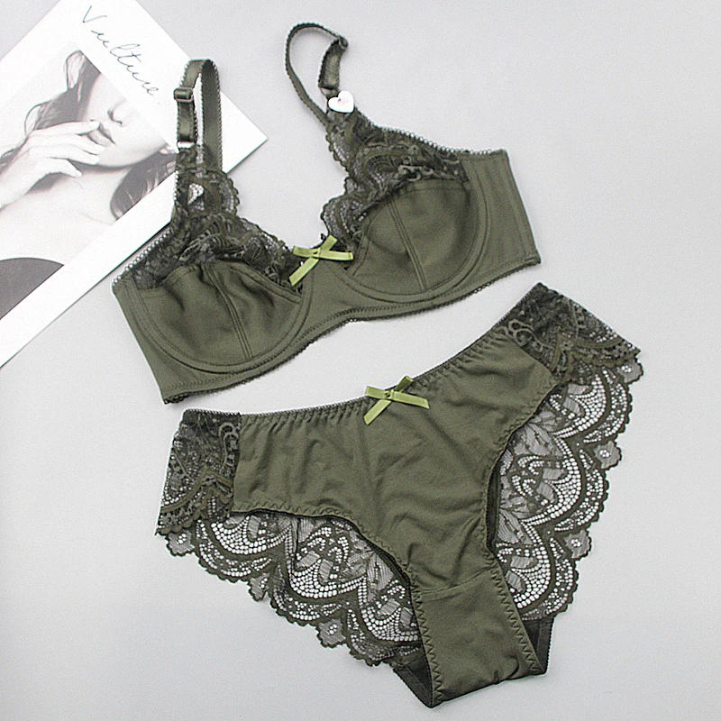 Description Picture 5 of item2024 New Underwear For 34/75 36/80 38/85 40/90 42/95 44/100 BCDE Bras Set Women Black Beige Green Purple White Red Lingerie