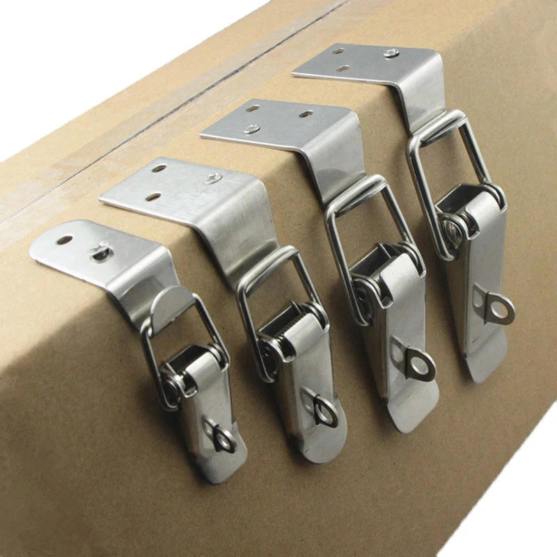 Description Picture 5 of item90 Degrees Duck-mouth Buckle Hook Lock  Draw Toggle Latch Clamp Clip Silver Hasp Latch Catch Clasp