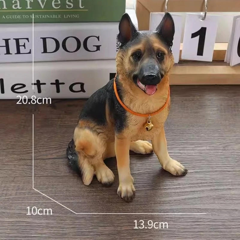 Description Picture 3 of itemSimulation German Shepherd Dog Statue Desktop Adornment Miniature Home Room Decor Resin Sculpture Ornament Yard & Garden Decors