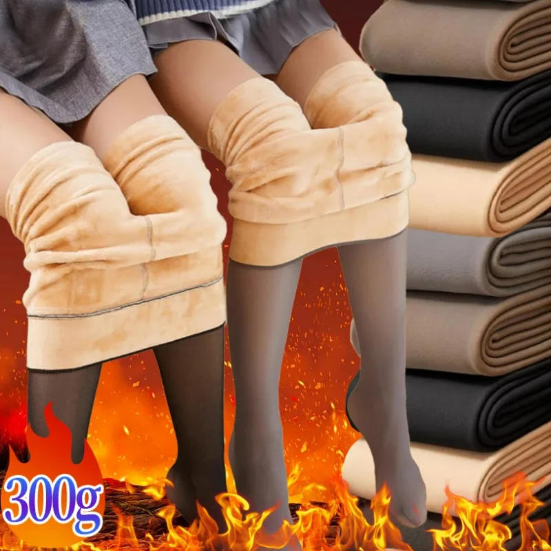 Description Picture 3 of itemSuper-thick 300g Fleece Pantyhose Women Winter Translucent Thermal Pantyhose Girls Plush Tights Leggings Warm Stockings Pants