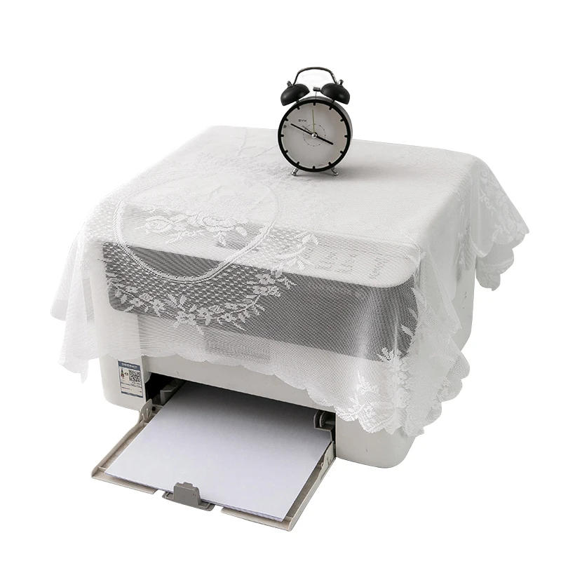 Description Picture 6 of itemEuropean Style Dust Covers White Color Flower Microwave Oven Covers Tablecloth Household Dust Protector Table Lamp Cover