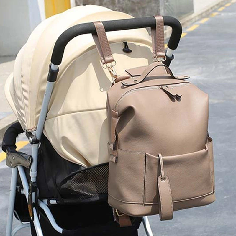 Description Picture 5 of itemMommy Bag Pu Mommy Backpack Mother Baby Skin Leather Double Shoulder Bag Baby Diaper Bag Baby Travel Storage Bag Stroller Bag