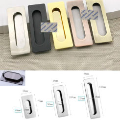 10Pcs Zinc Rectangle Pocket Sliding Door Cabinet Cupboard Closet Drawer Recessed Flush Finger Pull Gold Matte Black Bronze Brush